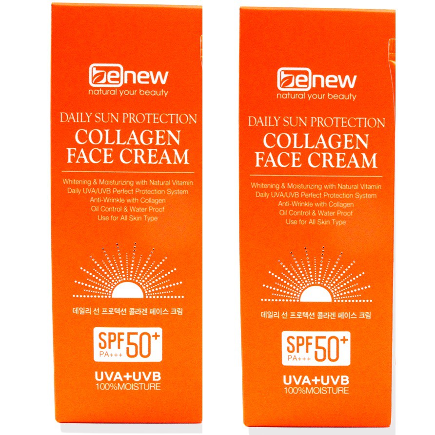 Combo 2 Tuýp Kem Chống Nắng Dưỡng Da Collagen Benew Cao Cấp Hàn Quốc ( 70ml/ Tuýp)
