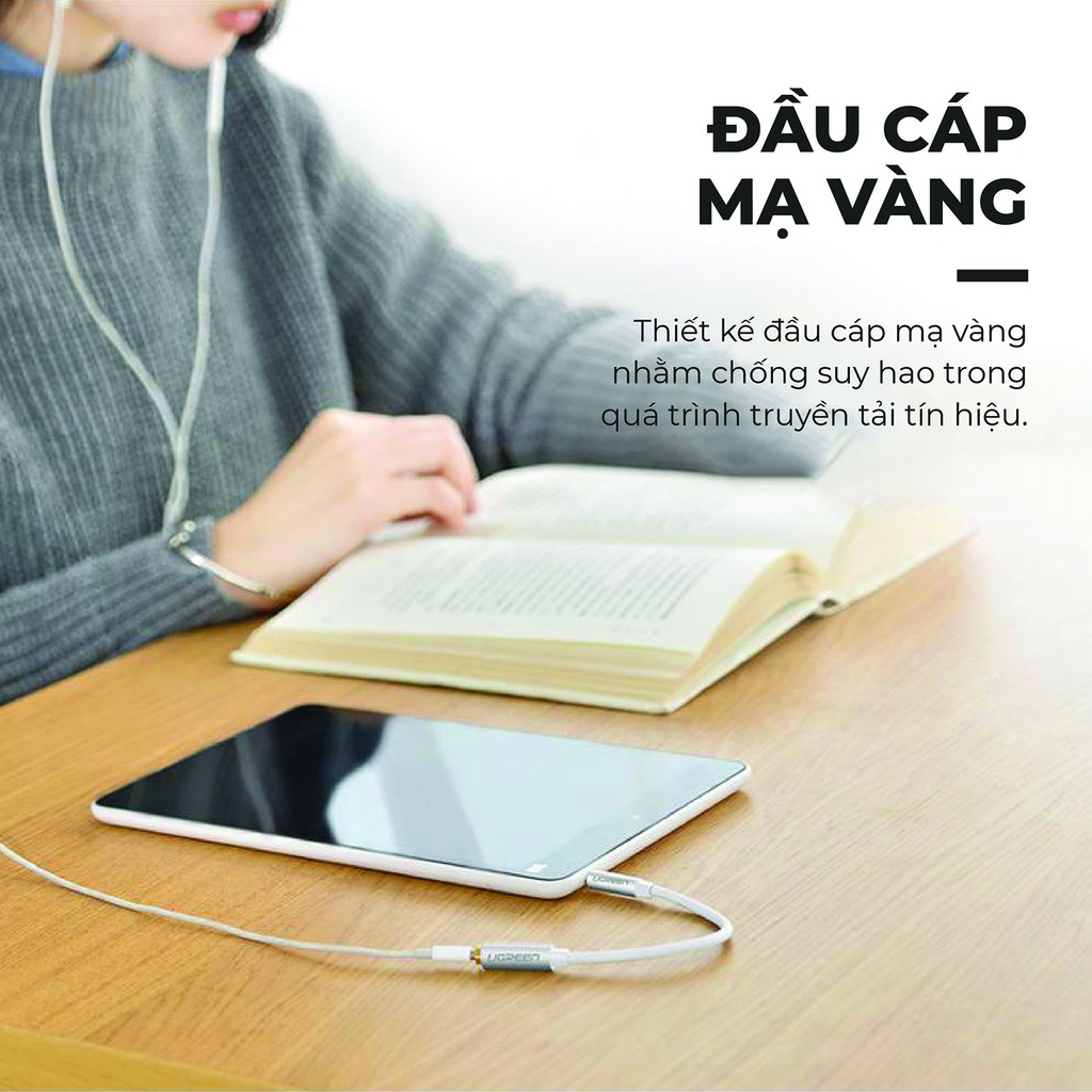 Cáp âm thanh 3.5mm UGREEN nối dài 20cm AV136 20850