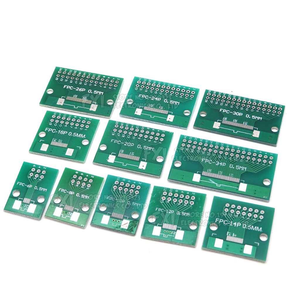 Set 5 / 10 Đầu Nối Hai Mặt FFC 0.5mm 1mm PCB 6 8 10 12 20 40 50 Pin Sang DIP 2.54mm