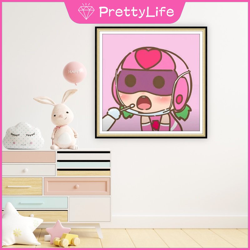 Bộ Tranh Đính Đá 5D Tự Làm 30x30cm / 40x40cm / 50x50cm Hình Siêu Nhân Vui Nhộn Trang Trí Nhà Cửa