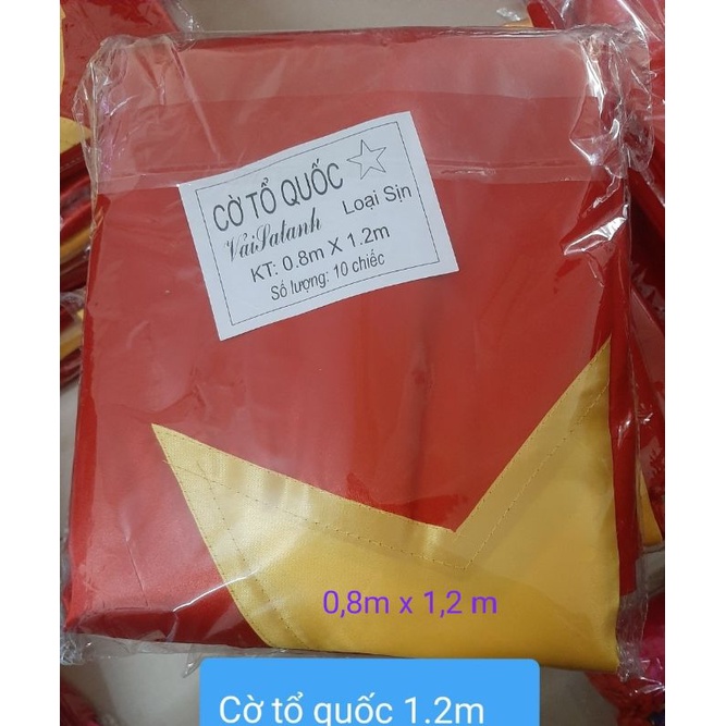 CỜ TỔ QUỐC 0,8 x 1,2M VẢI SATANH HÀNG ĐẸP