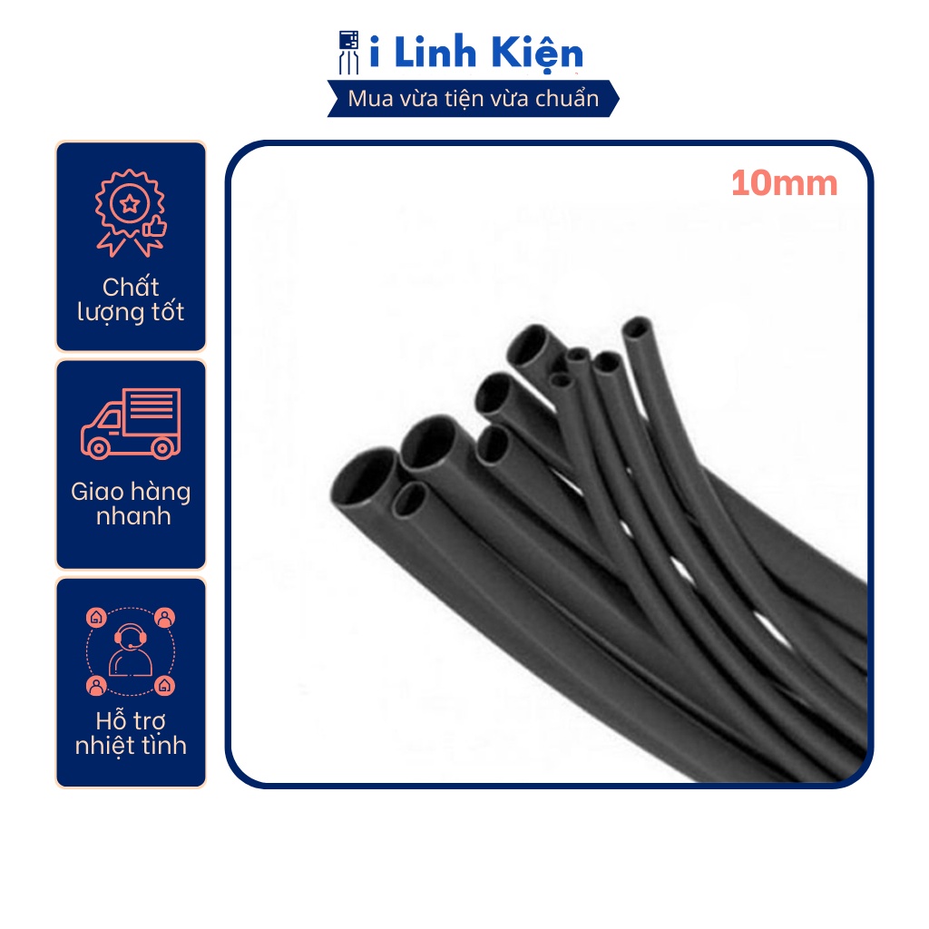 Gen co nhiệt , ống cách điện màu đen phi bọc pin 12mm-50mm.