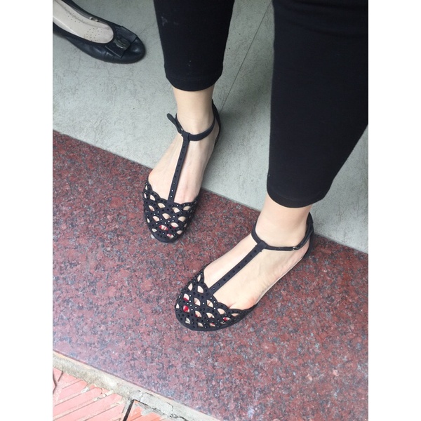 giày búp bê đế bằng size 36-37 màu đen chất da lộn,ảnh thật 100%