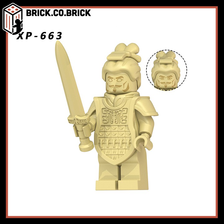 Đồ chơi Minifigures và Non Lego lính Tần vương Tần Thủy Hoàng - Mô hình Lắp ghép Xếp hình Mini trung cổ Koruit KT1089