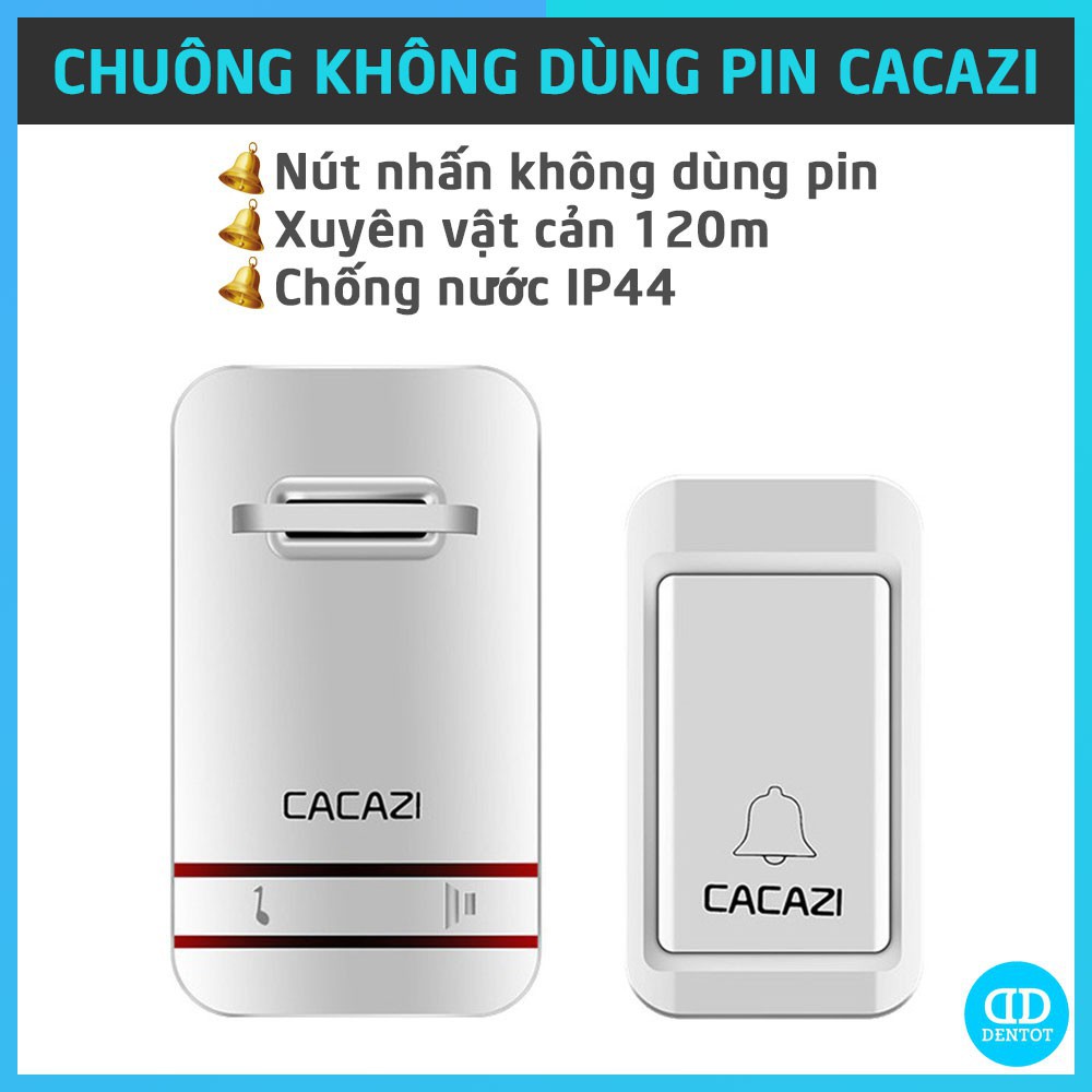 [INCU16APR] Chuông Cửa CACAZI V027M Chính Hãng, Nút Nhấn Cơ Không Pin