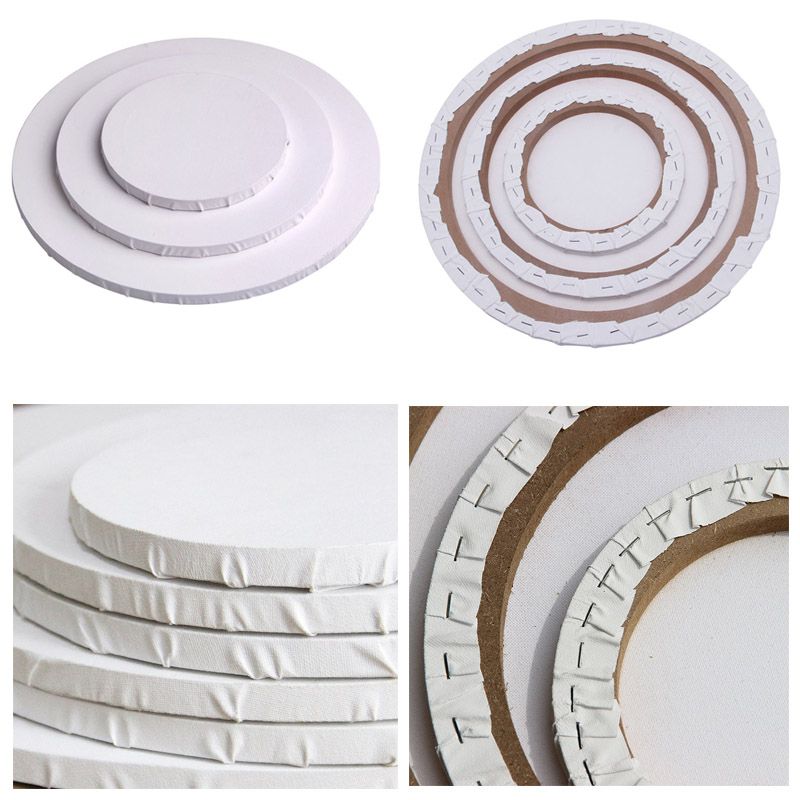 Khung Tranh Sơn Dầu Bằng Vải Cotton Hình Tròn/Hình Trái Tim/ Hình Trái Tim Độc Đáo