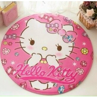 Thảm Lông Len,Thảm Lau Chân, Chùi Chân, Trang Trí Hello Kitty 3D, Thảm nhà tắm chống trơn trượt