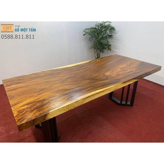 [ Giá Tốt ] Bàn Gỗ Me Tây Nguyên Tấm thích hợp làm bàn ăn, bàn phòng khách phong cách sang trọng ( KT: 192x80x dày 5cm)