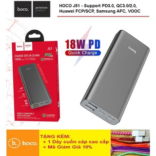 Pin dự phòng chuẩn sạc nhanh💎pd 18w + qc 3.0💎sạc dự phòng 10.000mah hoco j51 - bh 12t