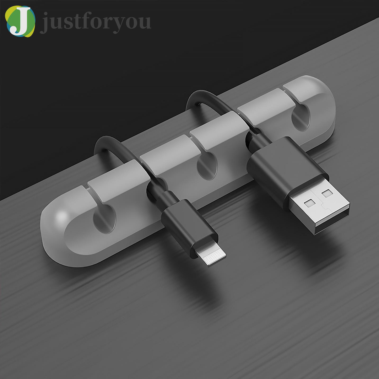 Justforyou Cable Holder Clips Silicone Power Cord Organizer Cable Management 5 Pack