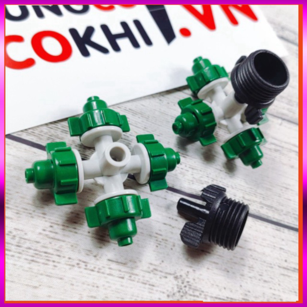 15 Béc phun sương 4 tia, kèm ren 21mm dùng tưới cây, tưới lan