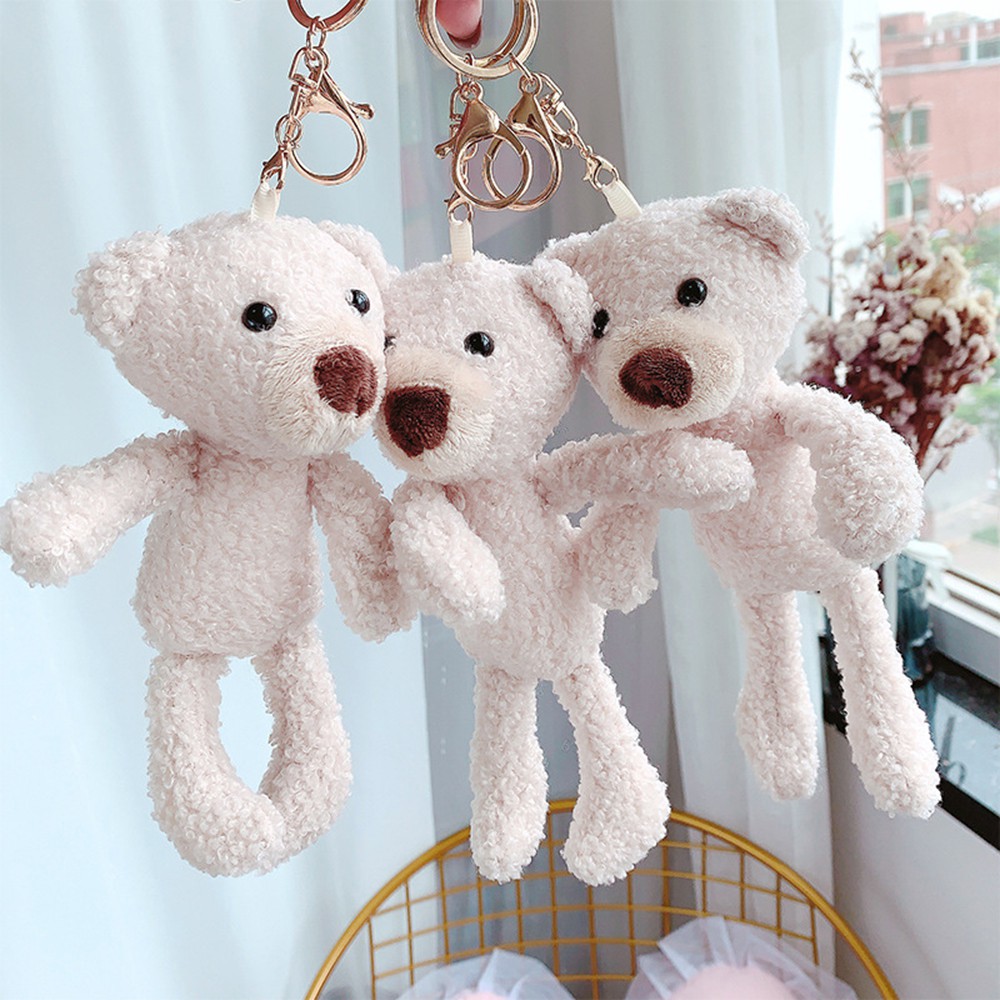 【COD】Móc khóa treo cặp hình gấu bông teddy 20cm chân dài đáng yêu