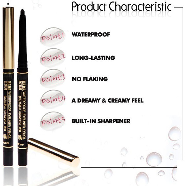 Kẻ Mắt Karadium Eyeliner Waterproof Pencil Black