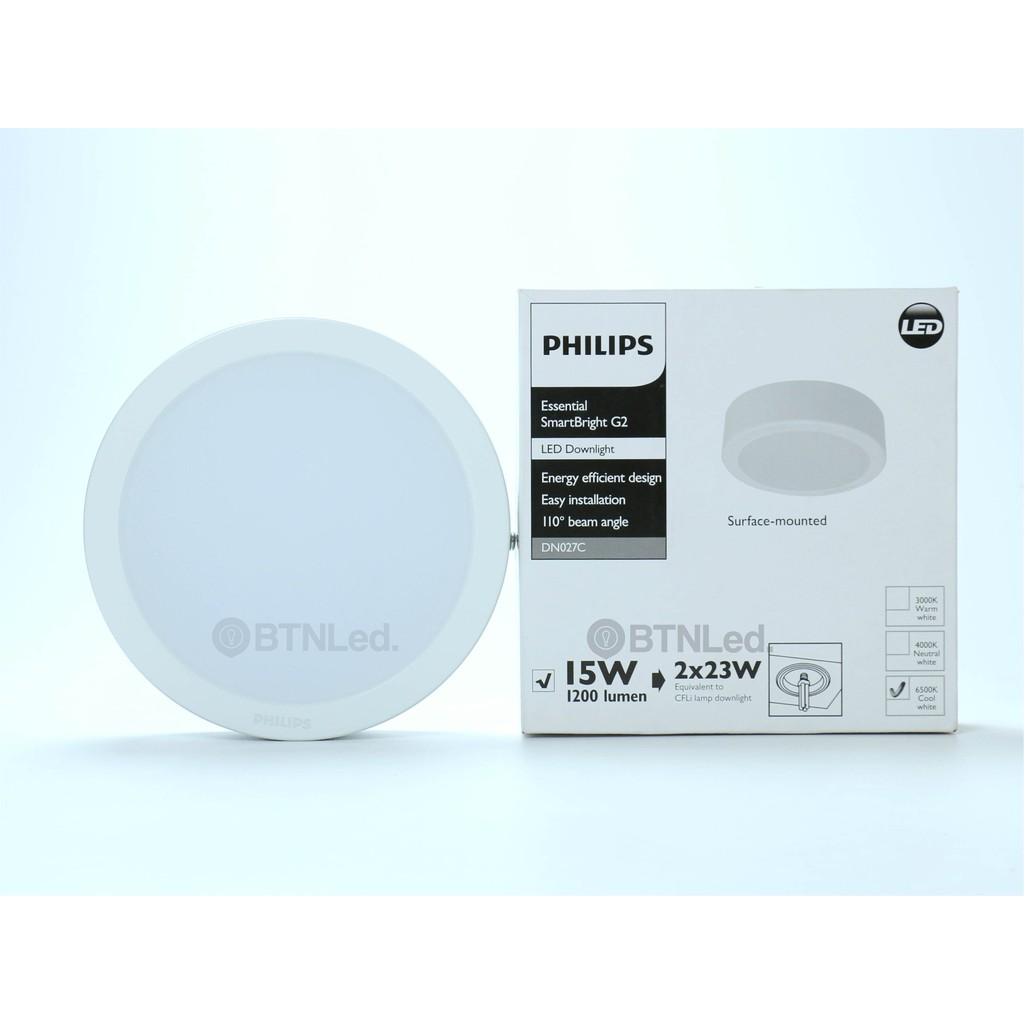 Bộ đèn PHILIPS LED Ốp Trần Nổi DN027C - [HÀNG CHÍNH HÃNG] - Dải công suất rộng, kiểu dáng đa dạng