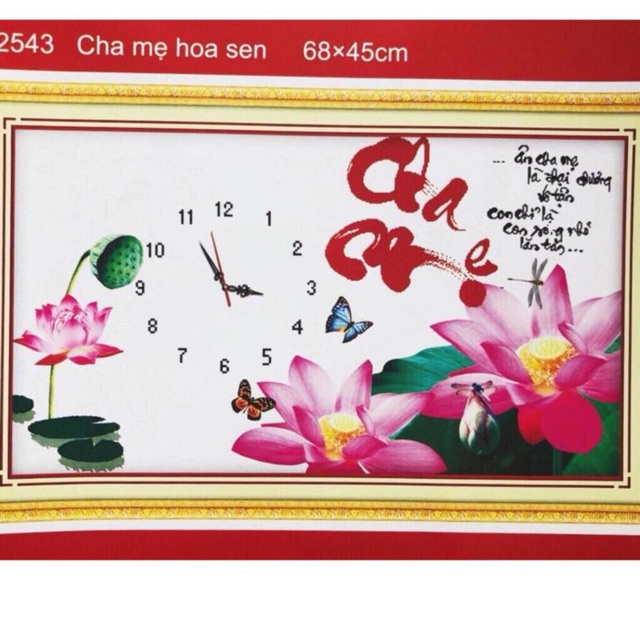 Tranh thêu chữ thập ĐH Cha Mẹ,222543, 68x45cm chưa thêu