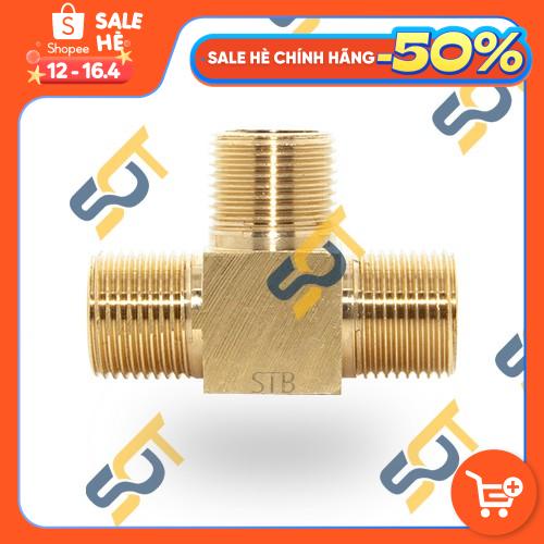 [TÊ NỐI REN] Tê chia ba đầu ren ngoài bước ren BSP hệ G dân dụng - Đồng phay nguyên khối (brass pipe fitting tee)