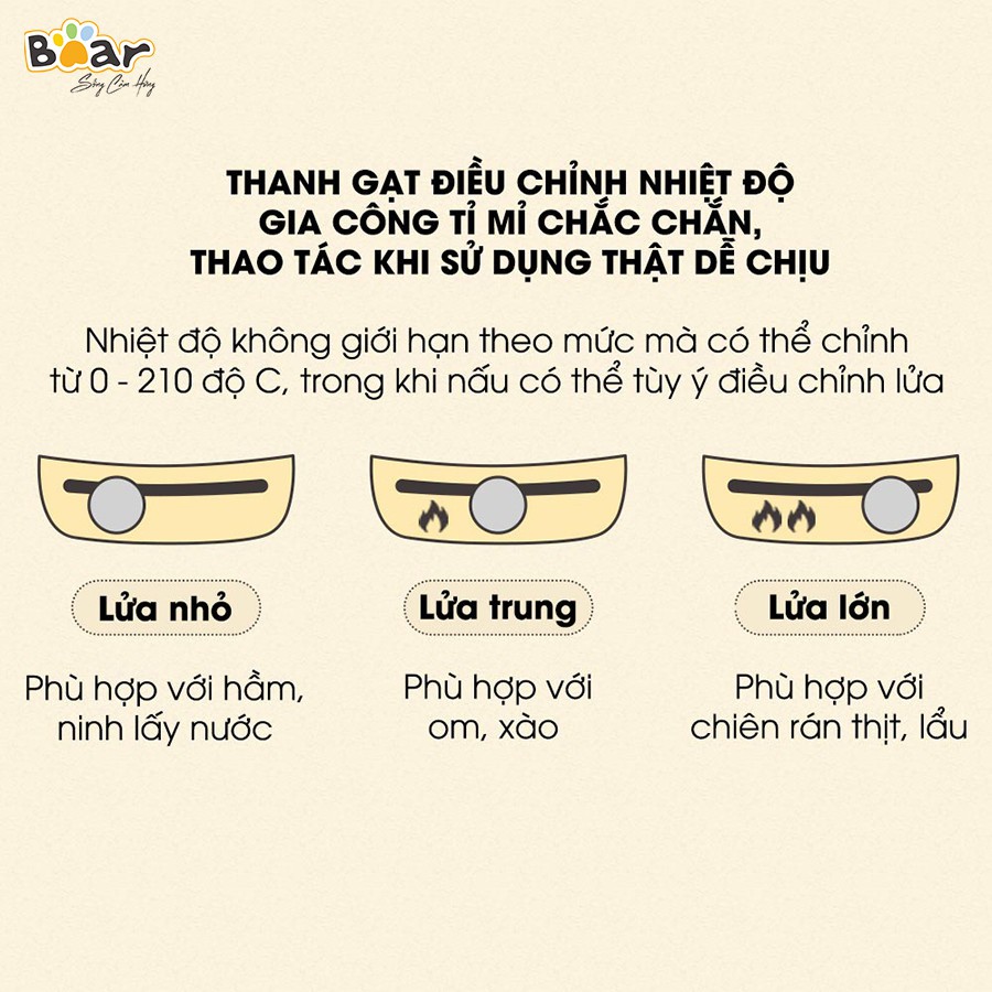 Nồi lẩu uyên ương 2 ngăn Bear DHG-B60R6, lớp chống dính cao cấp, nắp nồi kính cường lực chịu nhiệt - Bảo hành 12 tháng