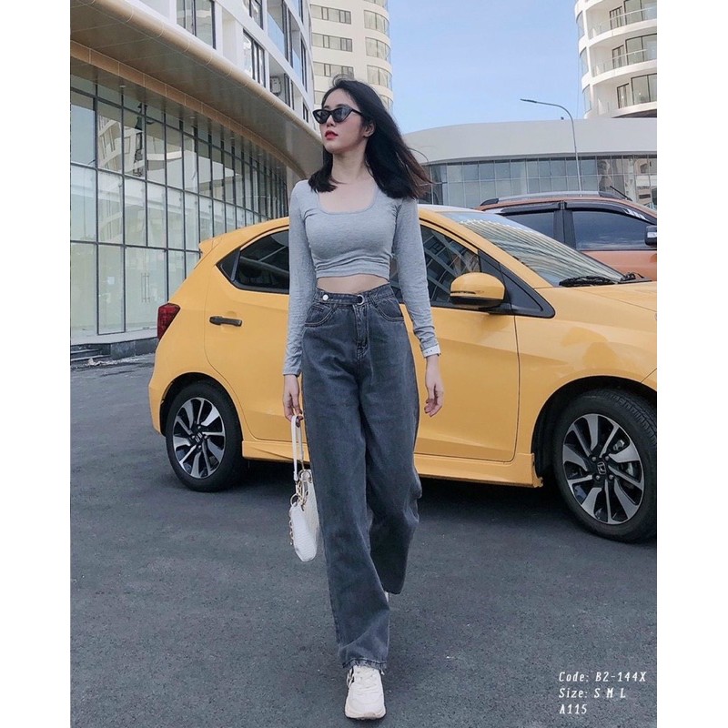 Quần ống SUÔNG khuy móc siêu hot (2màu) CEN FASHION
