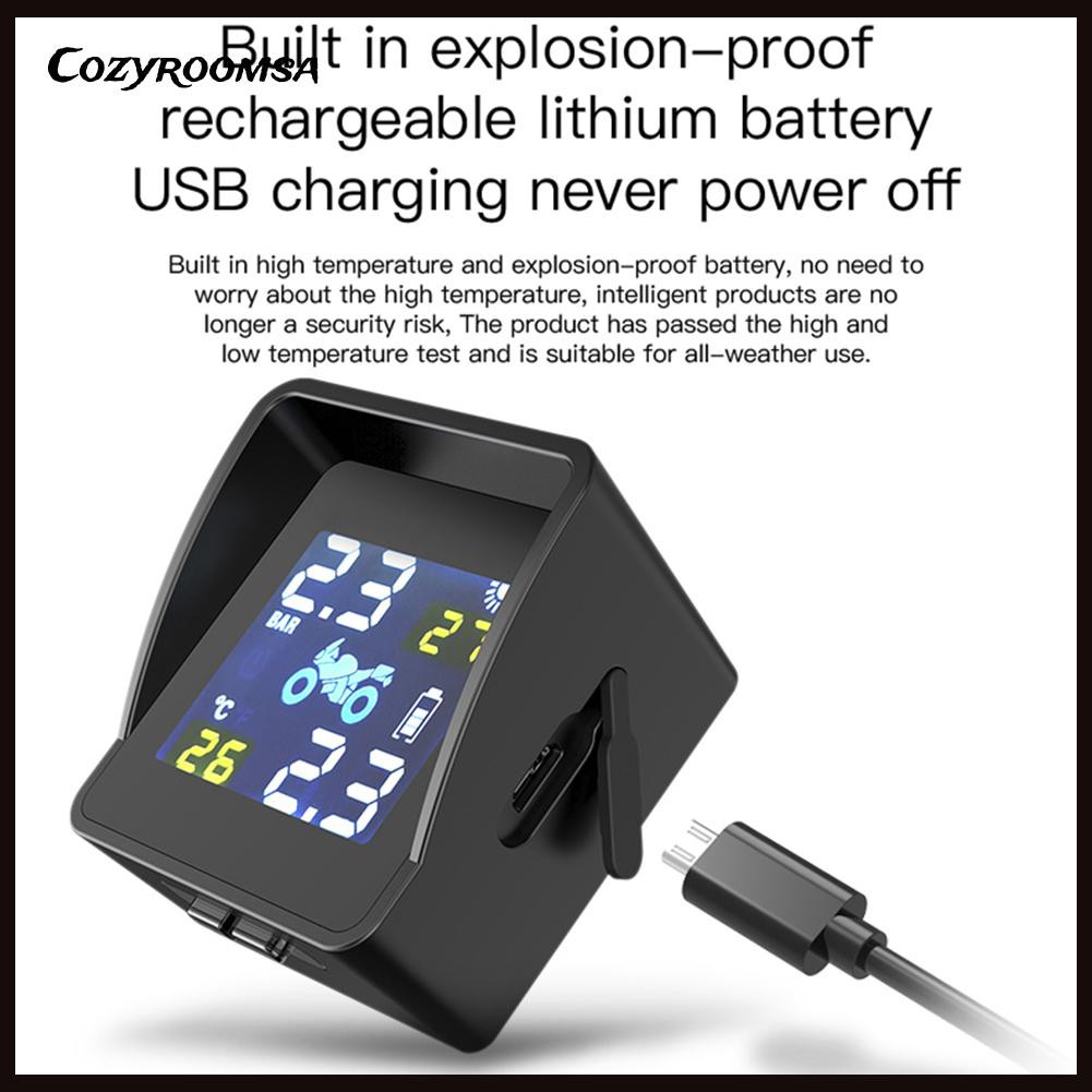 Hệ Thống Báo Động Áp Suất Lốp Xe Máy Tpms 2 Cảm Biến