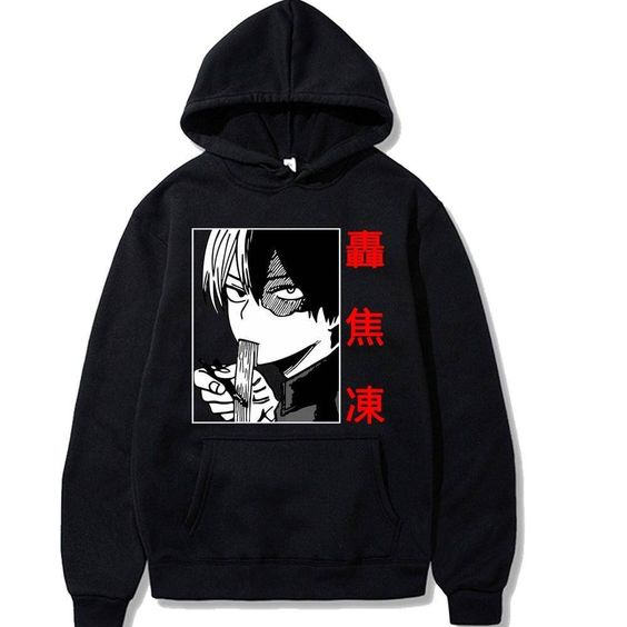Áo Hoodie Anime Shoto Todoroki Itachi Nỉ Bông có mũ form rộng basic tay dài dày dặn ấm áp cặp đôi nam nữ unisex Aomivn