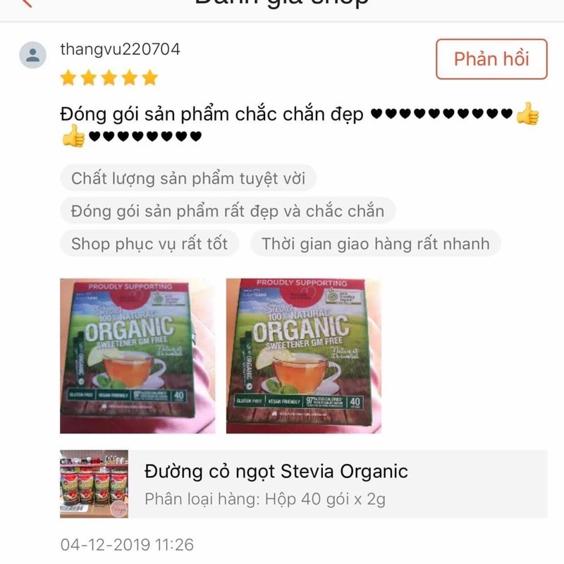 Đường cỏ ngọt Stevia Organic cho người ăn kiêng, béo phì, keto