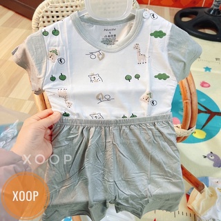 Bộ cộc pettit phối tay cúc cài vai cho bé(7-16kg)