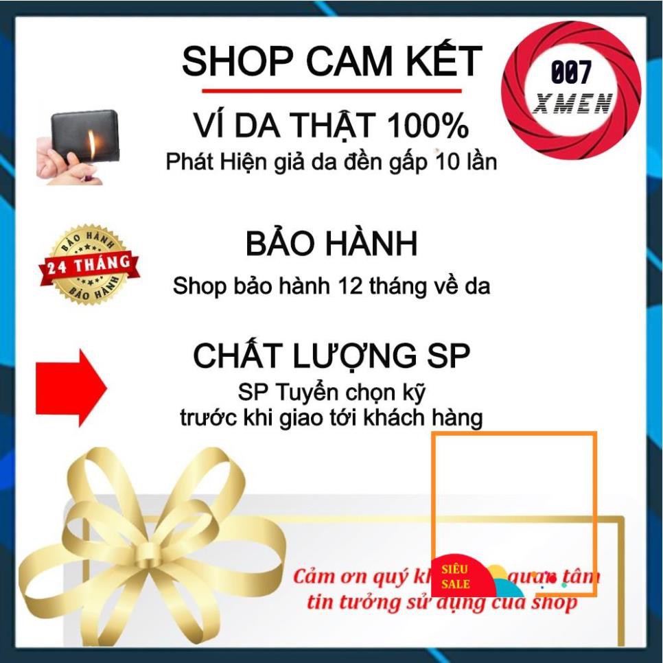 [ Da Bò Thật ] Ví Nam Da Bò Dáng Đứng Có Khe Sim Siêu Bền Đẹp - BH 12 tháng