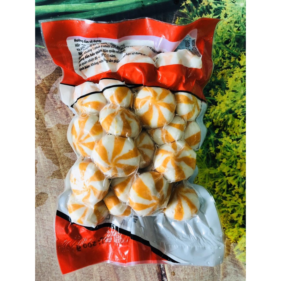 500g Viên bánh bao nhân trứng Cá Phumark Cam/100g
