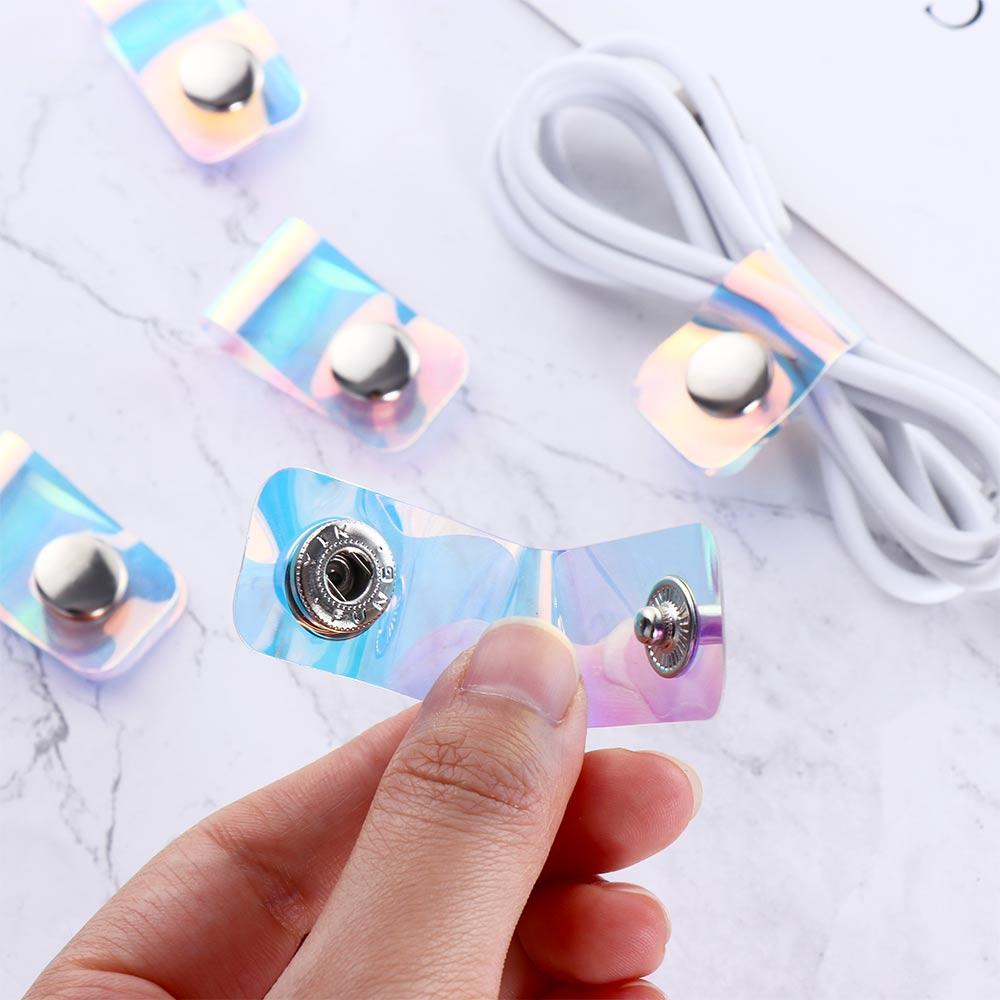 Norman Dụng Cụ Quấn Dây Cáp USB Màu Laser Trong Suốt Nhỏ Gọn Dùng Khi Đi Du Lịch