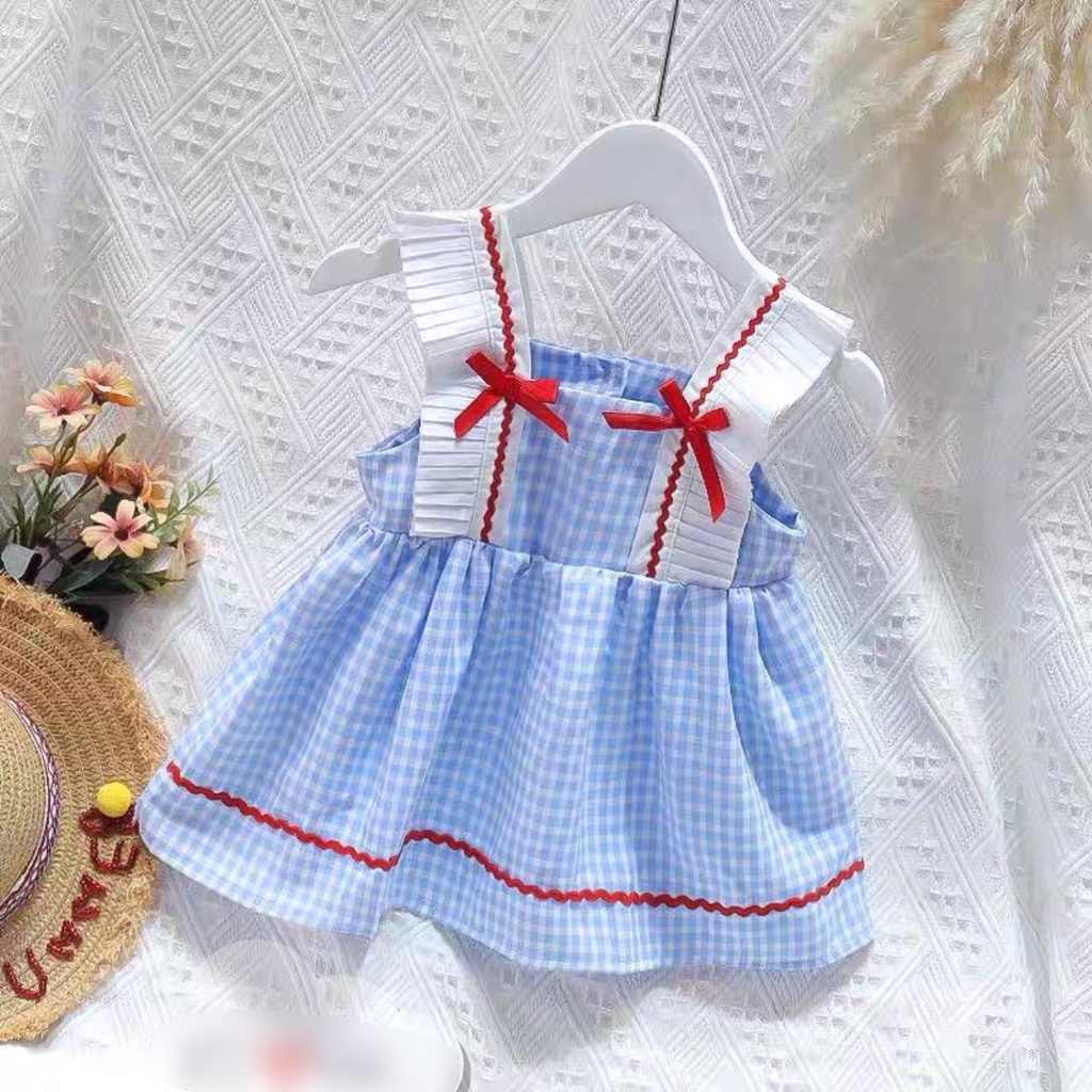 VAY44 - Váy bé gái, váy kẻ caro nhỏ cho bé gái từ 8-18kg, Richkid123