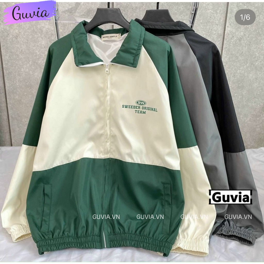 Áo Khoác Dù SWEEDER ORIGINAL Lớp Form Rộng Nam Nữ Unisex, Áo Bomber Bóng Chày Ulzzang GUVIA