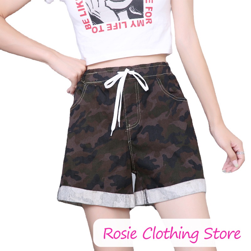 Quần đùi nữ💖FREESHIP💖Quần short nữ lưng thun vải coton ống rộng thắt lưng cao thời trang năng động | BigBuy360 - bigbuy360.vn