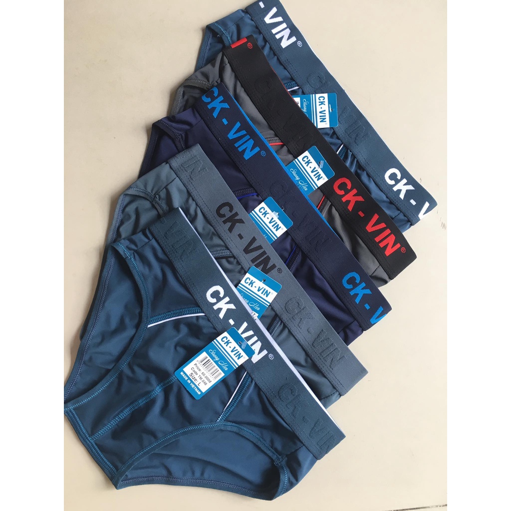 [6 Cái] Combo 06 Quần Lót Nam CK-VIN Vải Thun Lạnh Cao Cấp, Cạp 4cm, Co Dãn, Thấm Hút Tốt, Kháng Khuẩn