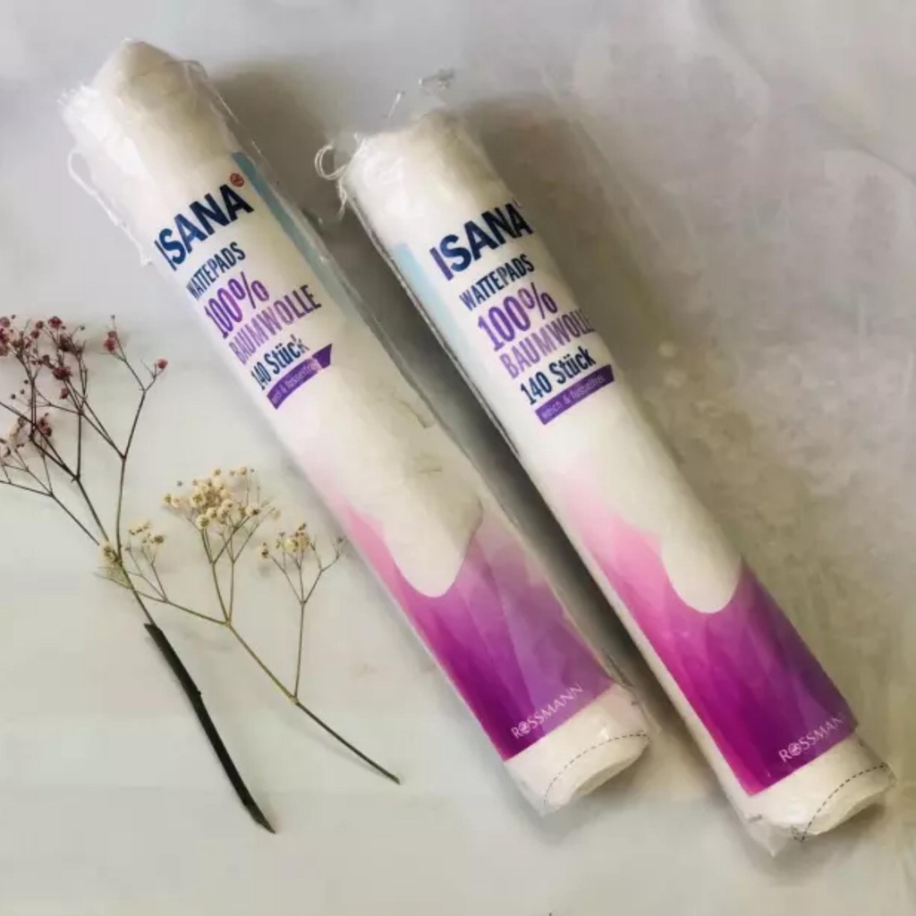 Bông tẩy trang EBELIN / ISANA 140 miếng, không mùi không xơ