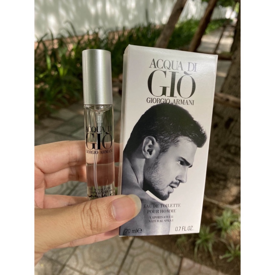 Nước hoa nam mini Acqua Digio trắng 20ml nước hoa nam thơm lâu aqua di gio dịu mát