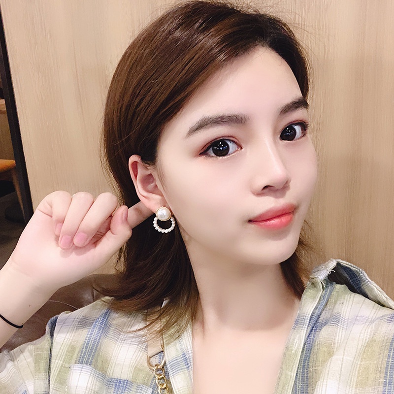 Bông Tai Hình Hoa Đính Ngọc Trai Giả Bằng Hợp Kim Bạc 925 Đơn Giản Thời Trang Hàn Quốc 2022