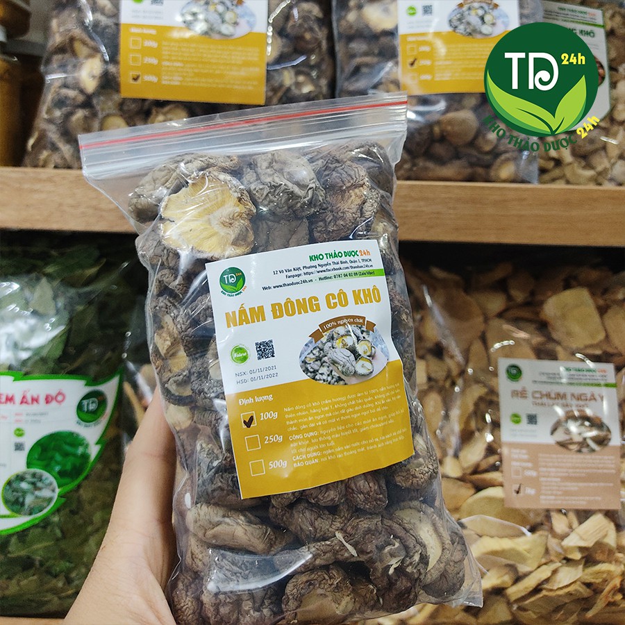 Nấm đông cô khô, thơm ngon, giàu dinh dưỡng, thực phẩm cho nhiều món ăn ngon, loại 1 [100gr - 500gr] I Kho Thảo Dược 24h