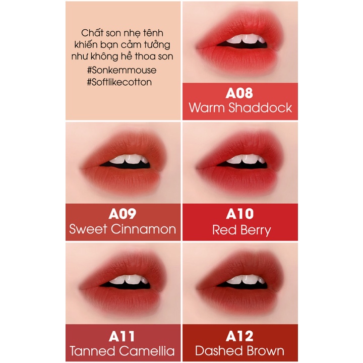 Son Kem Lì Black Rouge Ver 2 #A08, #A09, #A10, #A11, #A12
