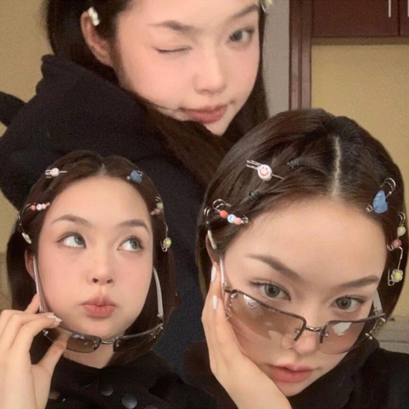 Kính Mát Y2K Millennium Babes Không Gọng Phong Cách Retro Thời Trang