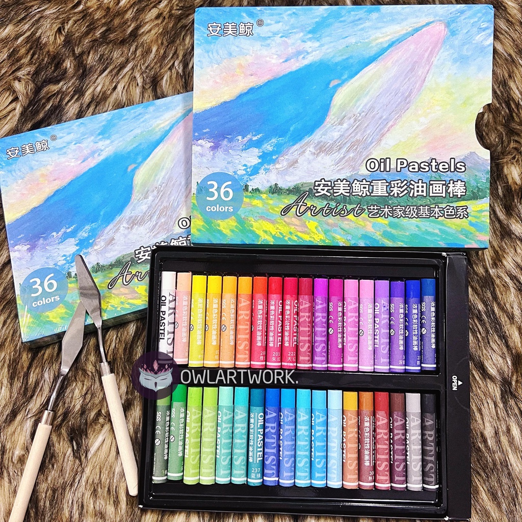 [CÚ TUYẾT] Màu Sáp Dầu Cá Voi Soft Oil Pastels Hạng Hoạ Sĩ 12/24/36/48