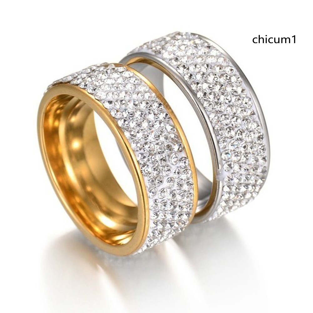 [Hàng mới về] Nhẫn đẹp bằng chất liệu thép không gỉ họa tiết đá đính sáng tạo làm đẹp cho nữ