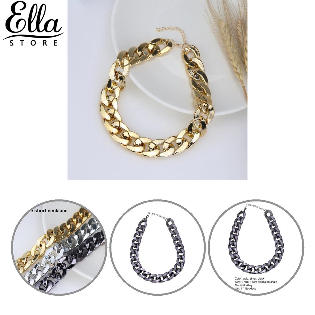 Vòng cổ choker bản to 123 phối dây xích thời trang cho nữ