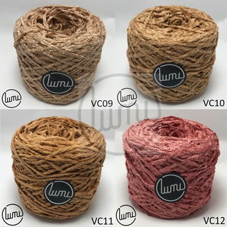 Lumi VC09-VC12 Len Nhung Cotton Sợi Lớn 3mm Siêu Mêm, Đan Móc Áo Cardigan, Chăn, Thảm , Thú Bông 100gr