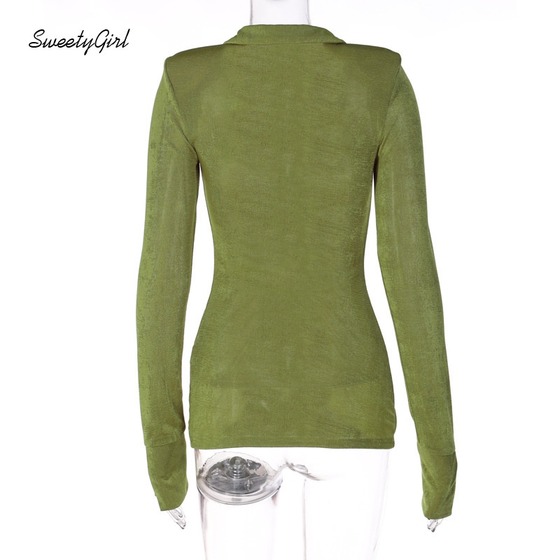 Áo Thun Tay Dài Cổ Chữ V Khoét Sâu Màu Trơn Thời Trang Quyến Rũ Cho Nữ 2022