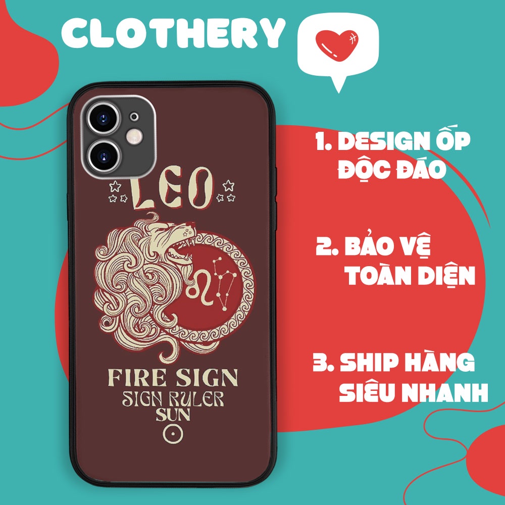 Ốp điện thoại FIRE ZODIAC SIGN LEO CLOTHERY đủ dòng 6/7/8/Plus/11/12/13/Pro/Max/X/XS-LAK0017036