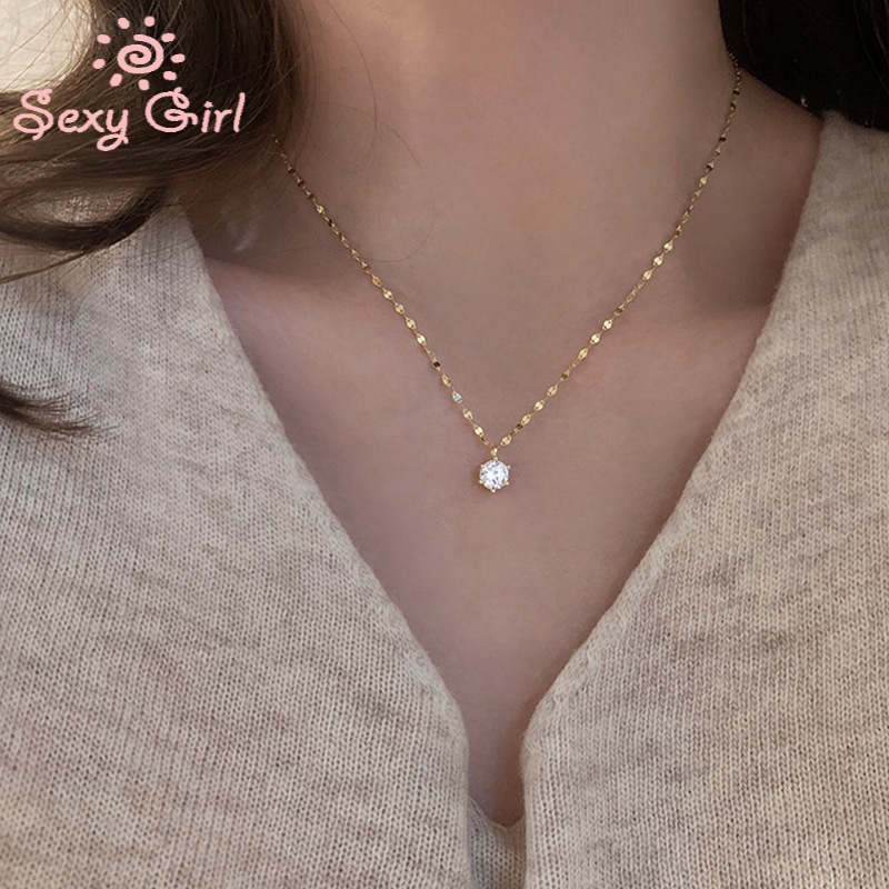 Vòng cổ Đính Đá Đơn Giản Quyến Rũ Thời Trang Hàn Quốc 2022 Cho Nữ