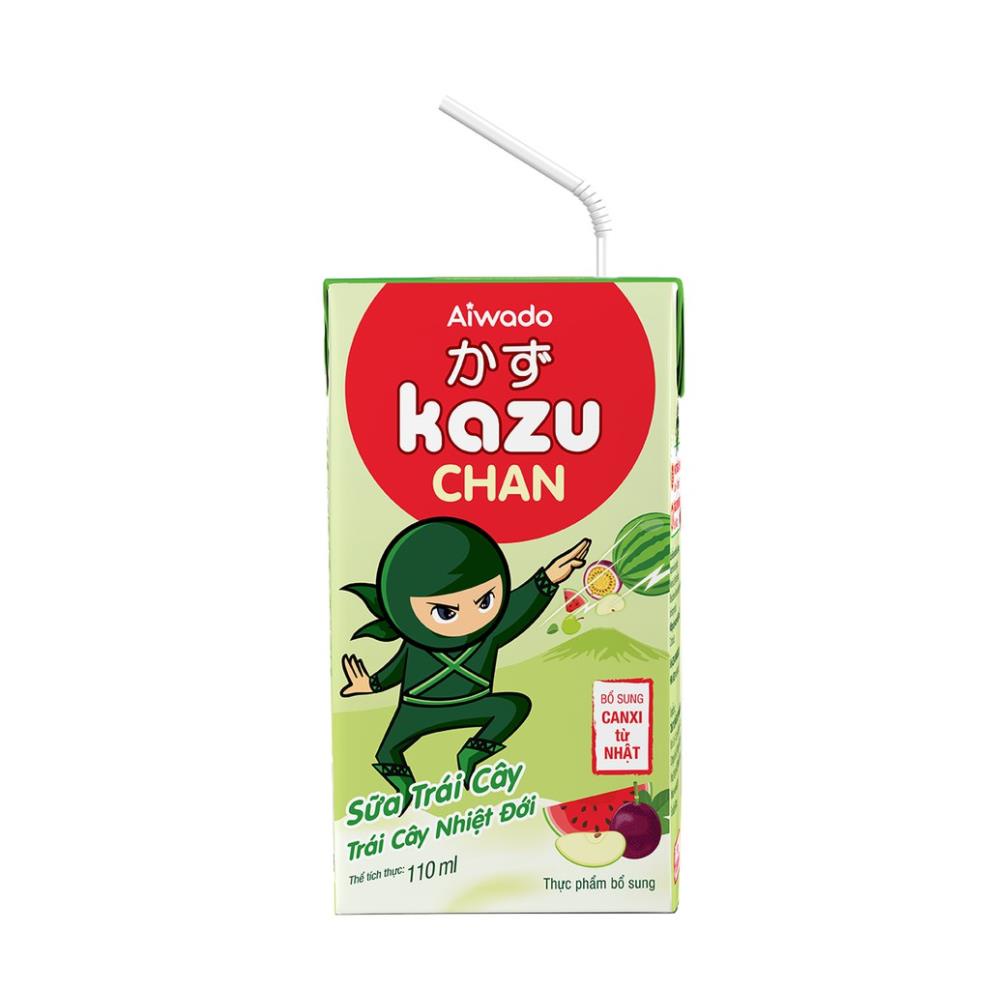 Aiwado Kazu Chan - Sữa trái cây Trái cây nhiệt đới (Thùng 48 hộp 110ml)