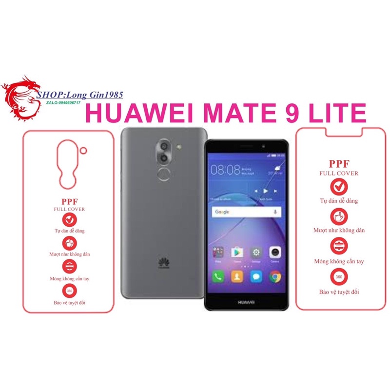 Huawei Mate 9 Lite miếng dán trong Ppf mặt sau và mặt trước chống va đập chống trầy xước