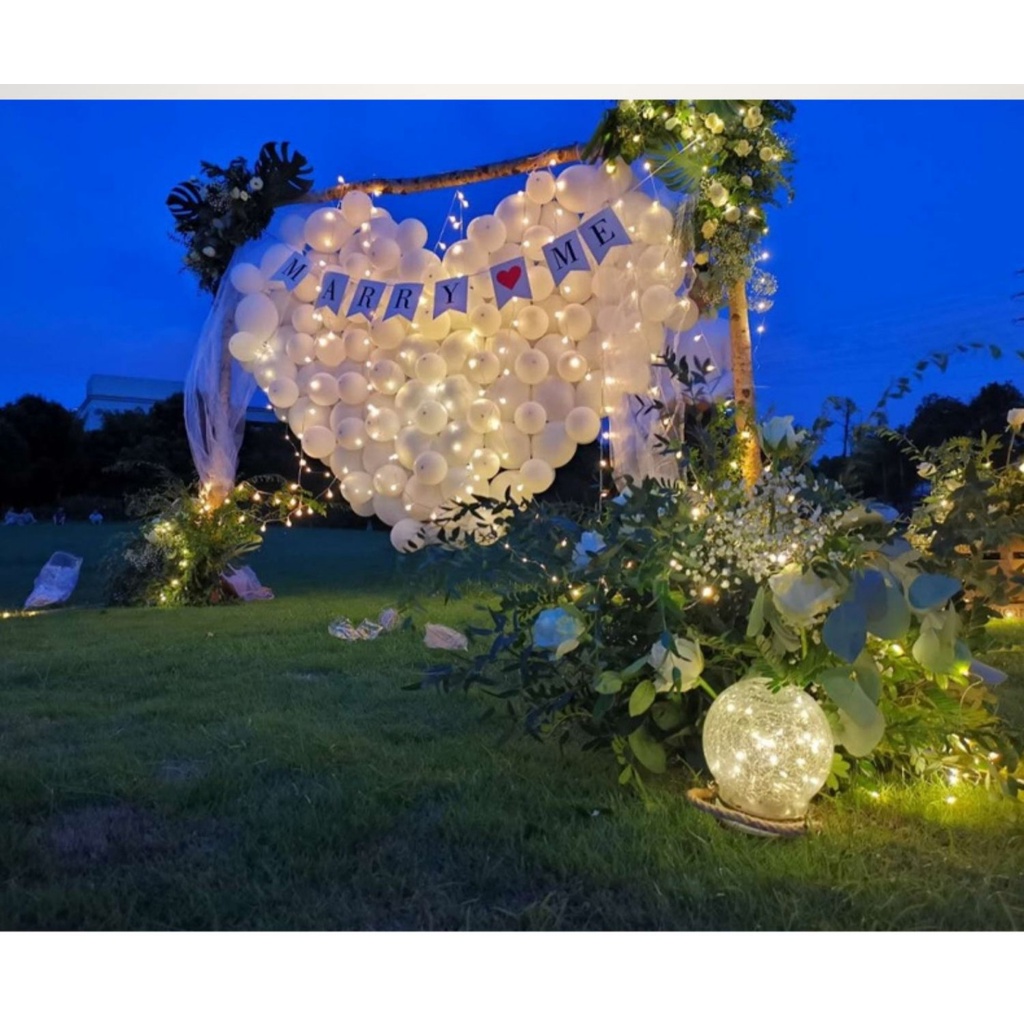 Set 100 Bong Bóng 5 Inch 30 Inch Hình Trái Tim Xinh Xắn Trang Trí Tiệc