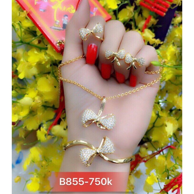 Bộ trang sức xi mạ vàng 18k cao cấp B855